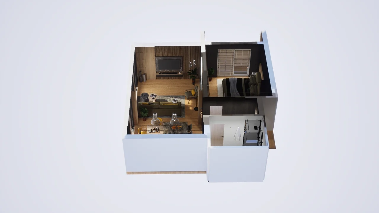 Modelo dollhouse rotatorio del apartamento